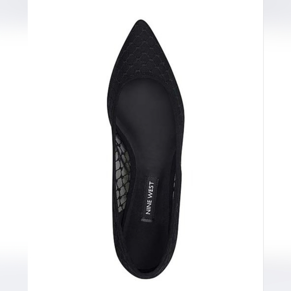 Nine West Black Sheer-Accent Alicea Flat